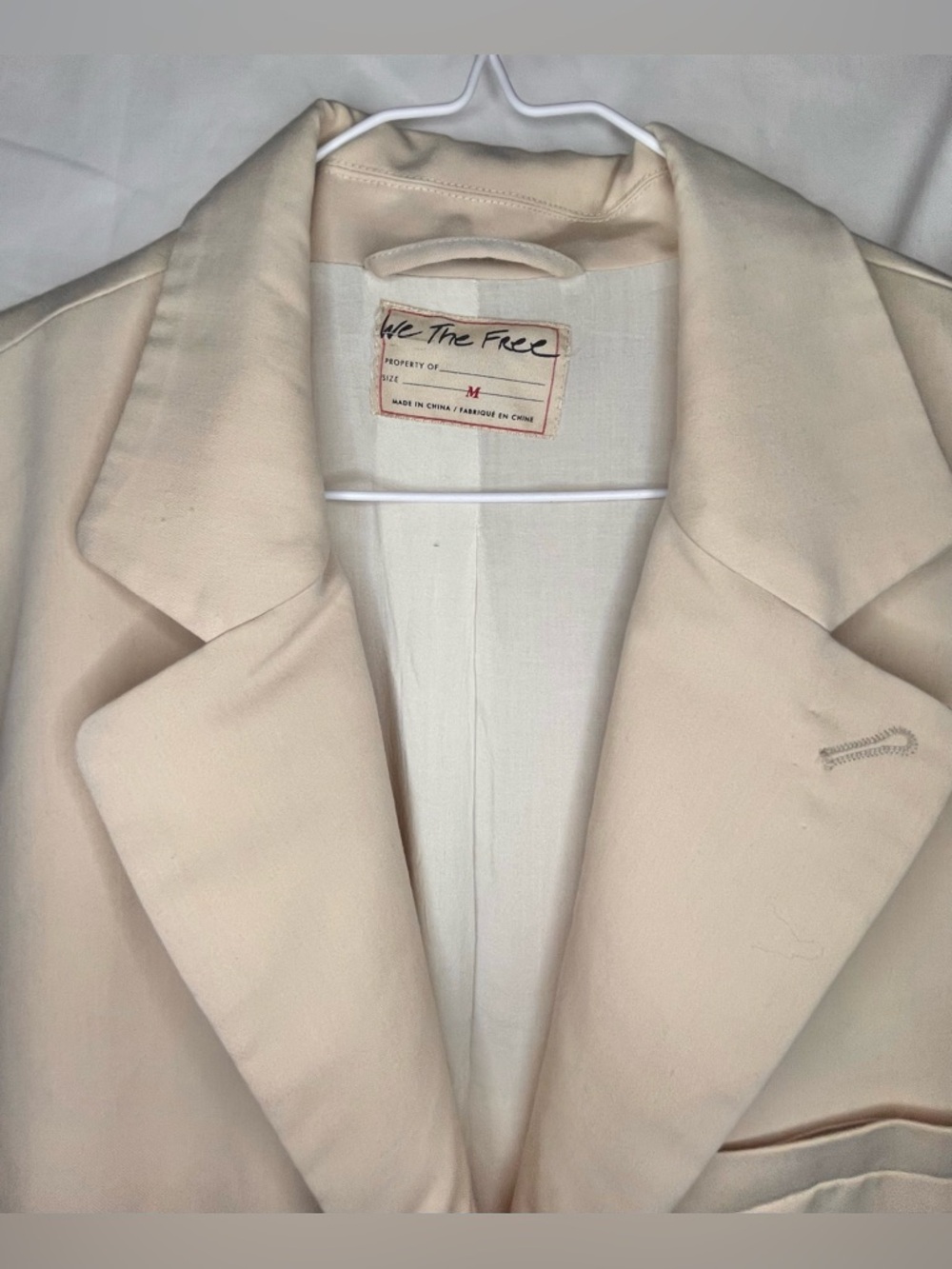 Free People We The Free- The Jay Oversized Blazer in Nude Beige - Picture 6 of 8